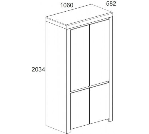 Двухстворчатый шкаф для одежды Таурус 2DG
