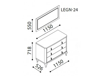 Зеркало для туалетного столика Легенда (Legenda) LEGN-24