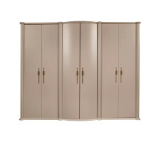 Шестистворчатый шкаф для одежды Моника (Капучино эмаль)