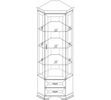 Шкаф-витрина угловой Сиена (Бодега Белый)