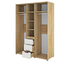 Трехстворчатый шкаф для одежды и белья с зеркалом в спальню Леонардо МН-026-08