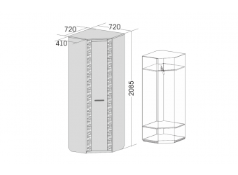 Угловой шкаф гардероб для гостиной Элана