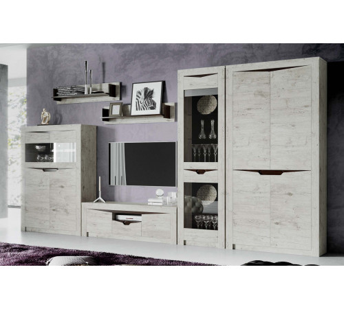 Шкаф-витрина Соренто двухдверный дуб бонифаций