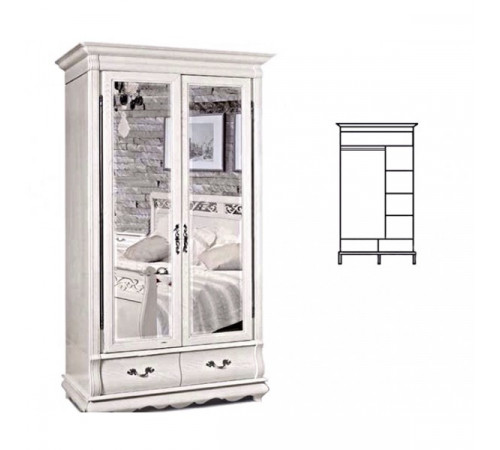 Шкаф для одежды Оскар ММ-216-01/02 (белая эмаль+пт)