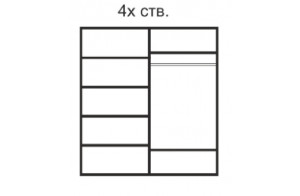 Четырехстворчатый шкаф для одежды Rimini РМШ2/4 (латте)
