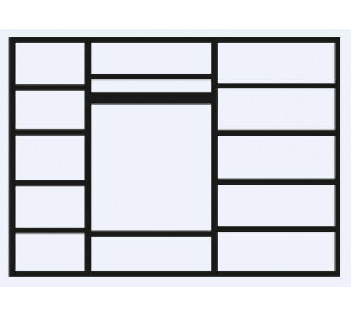 Пятистворчатый шкаф для одежды с зеркалом Амели АМШ1/5 (дуб)