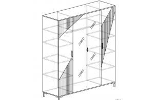 Четырехдверный шкаф для одежды Родос 130