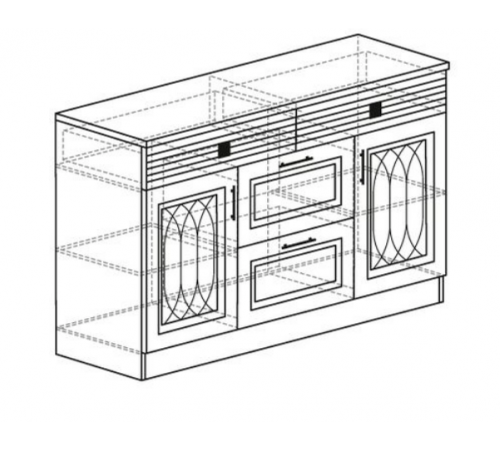 Тумба в гостиную Орлеан 841 ясень темный