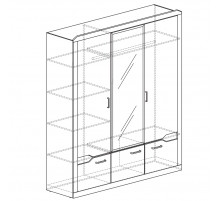 Трехдверный шкаф для одежды Ронда 310