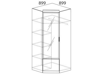 Угловой шкаф для одежды Ронда 309